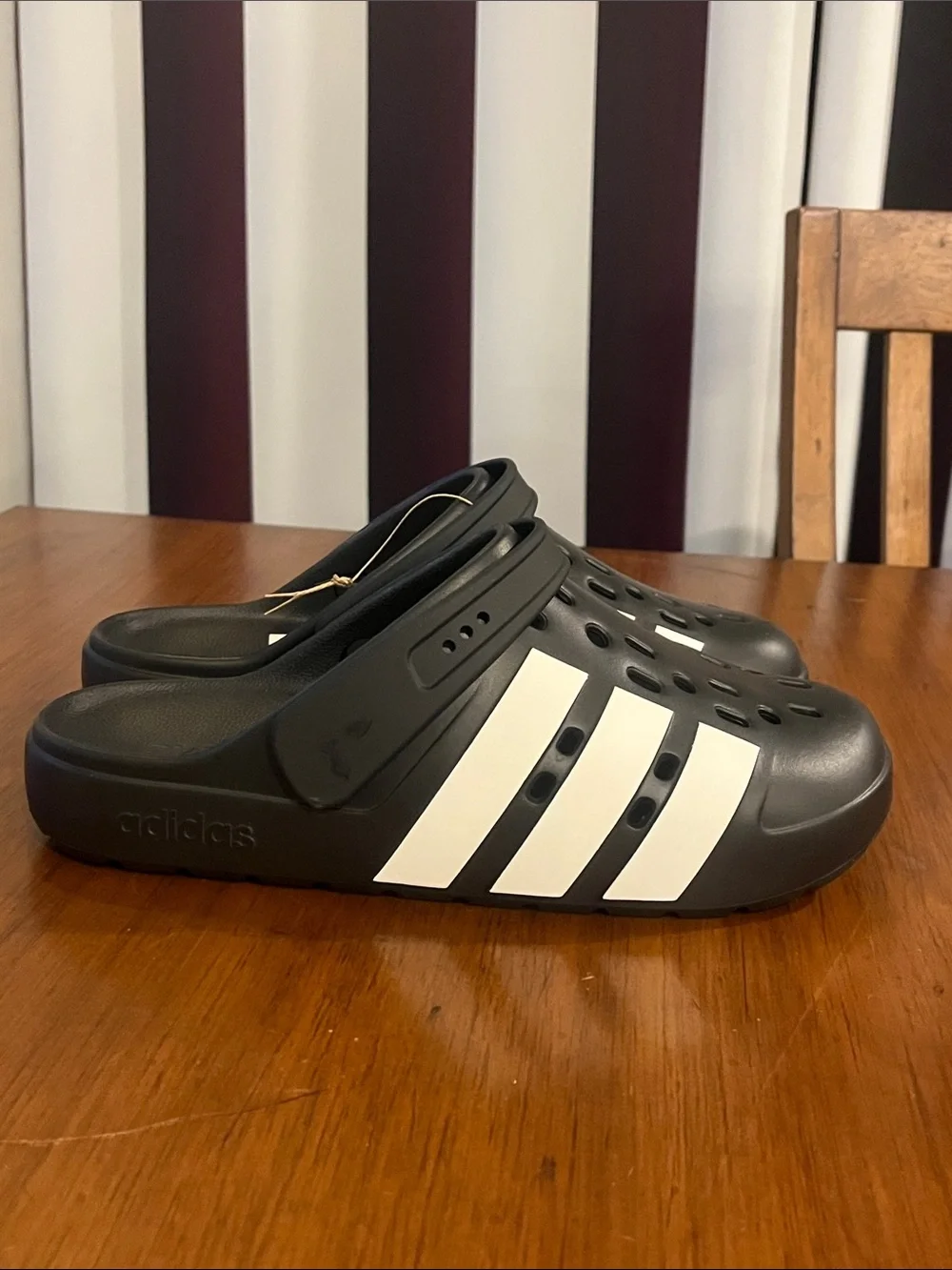 Adidas Adilette Clog 2.0 Shoes JQ8058 new black white Mens Size 9 / Women’s 10